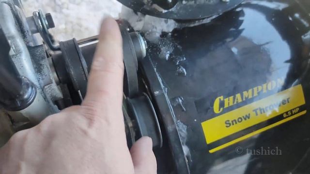 Замена ремня привода шнека / Снегоуборщик Сhampion ST662BS /