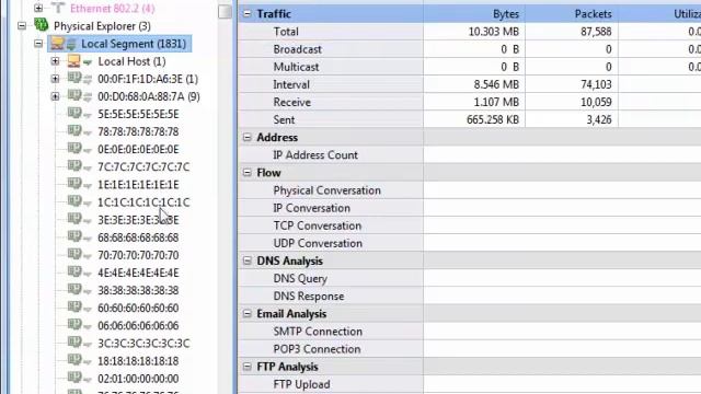 Colasoft Capsa-How to find out mac flooding attack