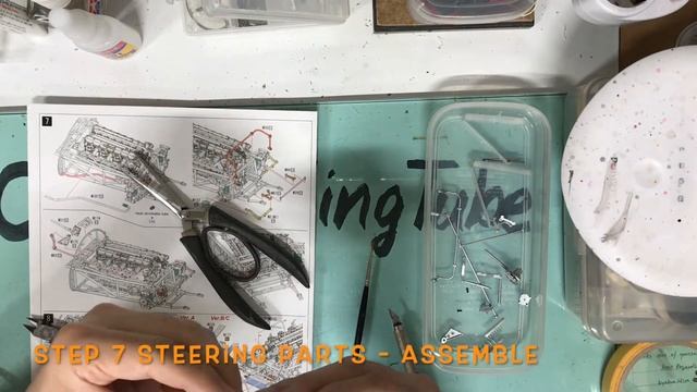 Building MFH 1/12 Maserati 250F 1957 Argentine GP Fangio : Step 7 Steering Parts