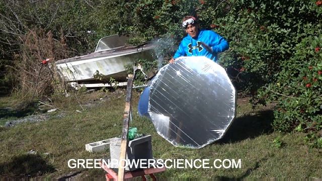 Parabolic adjustable death ray greenpowerscience 40 feet destruction