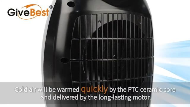 Portable Electric Space Heater,  Ceramic Heater with Thermostat