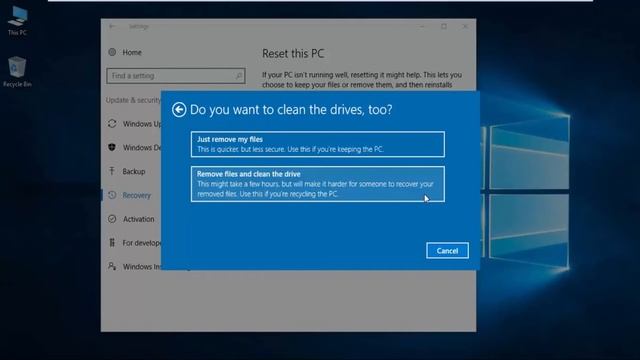 Windows 10   How to Reset Windows to Factory Settings without installation disc