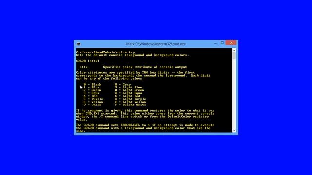 Windows Command Line Tutorial   2 COLOR KEY   CHANGE CMD COMMAND LINE