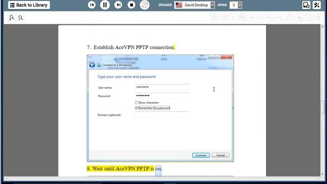 Set up AceVPN PPTP on Windows 7