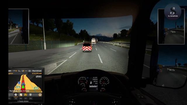 EURO TRUCK SIMULATOR 2 |  SCANIA TRUCK WITH HEAVY CARGO | SPECIAL TRANSPORT | RAINY TRIP