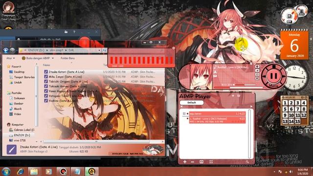 Bagi - bagi skin Aimp3 / Aimp4 v4.60 build 2167 [anime DATE A LIVE] [link di deskripsi video]