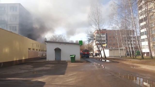 Пожар магазин 26 Новополоцк.(2 часть.)