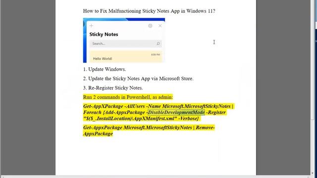 Fix Malfunctioning Sticky Notes App in Windows 11 - Fix Sticky Notes Not Opening on Windows 11