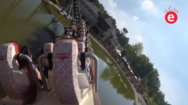 Lech Roller Coaster Front Seat Onride Video POV at Legendia in Chorzow, Poland