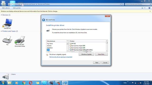 How to install printer in windows 7