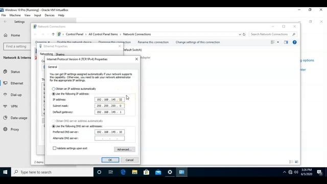 Change your IP address in Windows 10