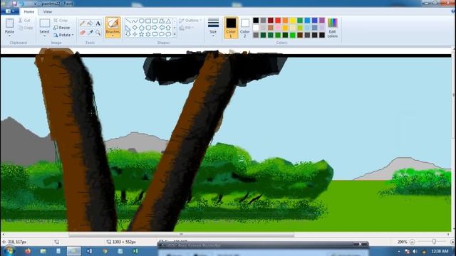 Drawing Beautiful Green Nature by #MS Windows Paint