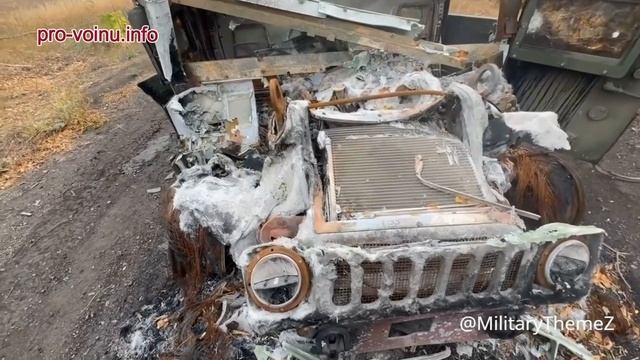 Мангал хохлатым не помог. Демилитаризованный прилетом FPV-дрона Hummer украинских формирований.