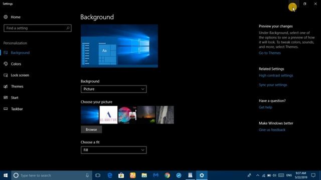 How to Change Desktop Background In WINDOW 10 Pro Education 2019