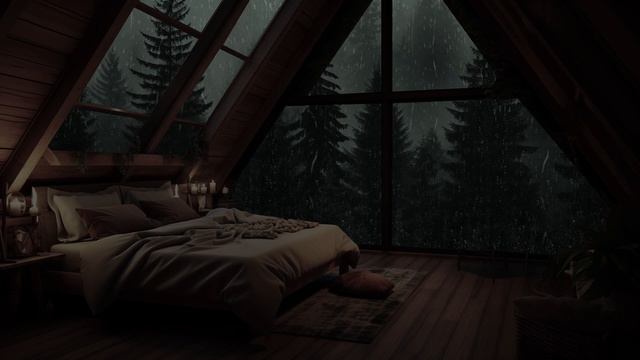 Forest Rain Falling on Window helps Goodbye Stress, Sleep Better - Soothing Rain Sounds for Sleepin