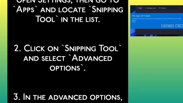 Fix Snipping Tool Windows 11 This app can't Open Error (EASY)