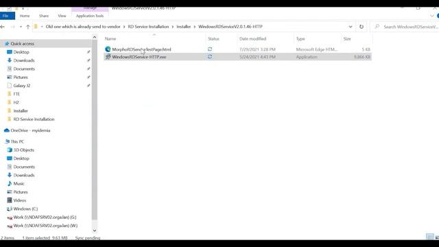 Morpho RD Service Installation
