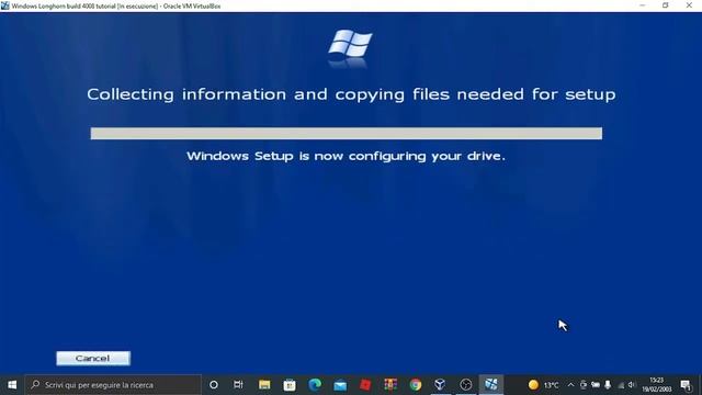 tutorial 22# come installare Windows longhorn build 4008 su Virtualbox