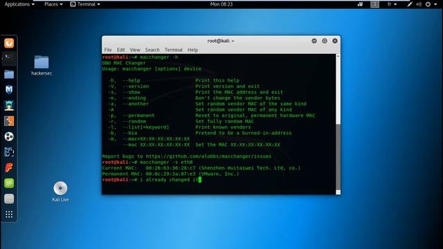 How to change MAC Address in Kali Linux