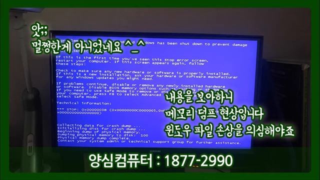 [성남시 분당구 수내동] 블루스크린 에러로 컴퓨터가 다운 되버린다면?