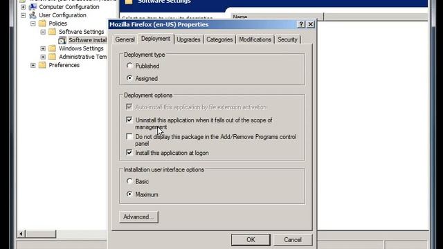 Windows Server 2008  install software through Active Directory's group policy