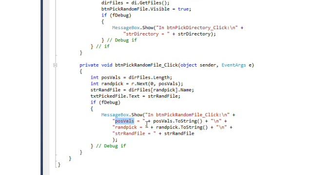 C# Edge 271 Flag Controled Debug MessageBoxes