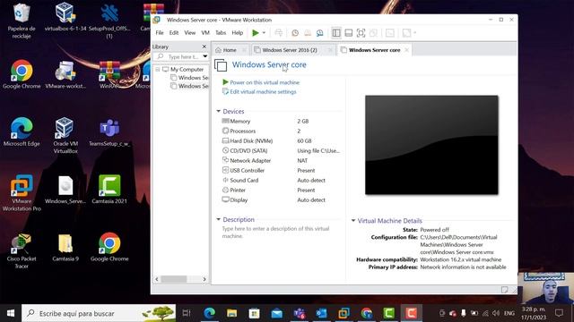 1.2  Instalación de Windows Server 2016 con Server Core