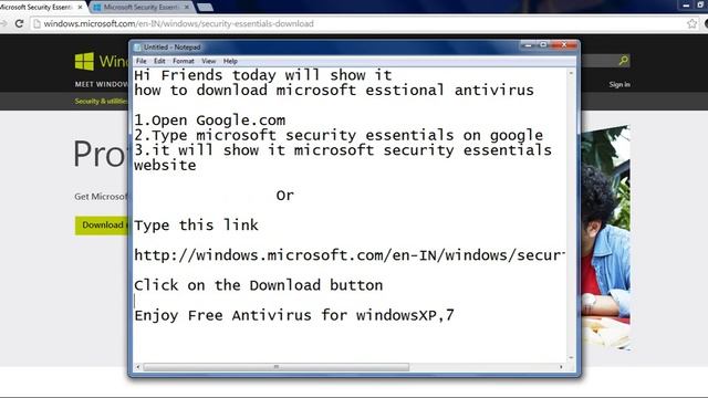 how to download microsoft security essentials antivirus