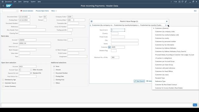 SAP Sales & Distribution | Step 13: Post Receipt of Customer Payment | Windows