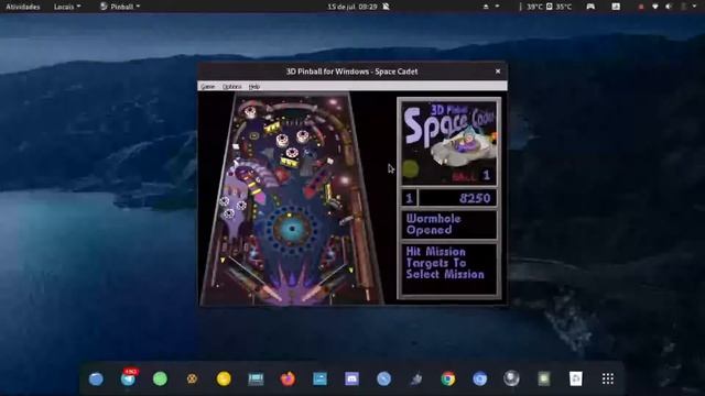 Windows XP pinball (played on linux!)