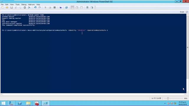 MOVER ROLES FSMO EN POWERSHELL WINDOWS SERVER 2012