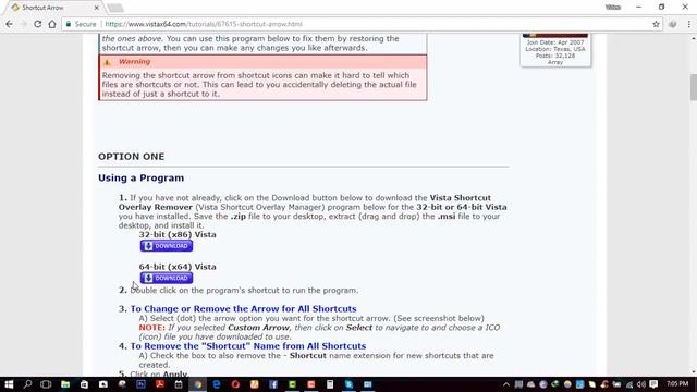 How to remove shortcut arrows on icons in windows 7,8,10