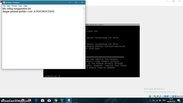 Memberikan internet pada windows Virtual