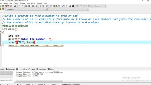 C program to find whether entered number is even or odd
