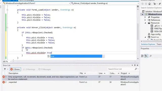 Uso de Radio Buttons en C#