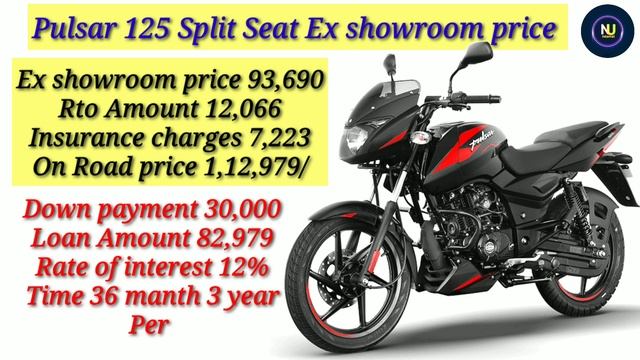 2024 Bajaj Pulsar 125 Carbon Fiber Split Seat On Road price | Down payment | Pulsar 125 | Loan Emi