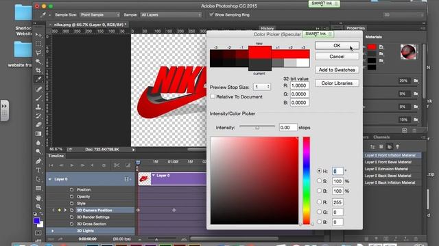 Adobe Photoshop CC - NIKE Logo 3D