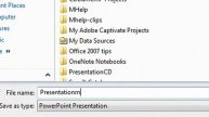How to quick save a presentation
