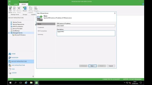 Adding NAC ESXi Host - Virtual Apple Mac replication using Veeam Cloud Connect
