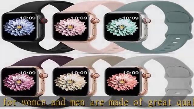 6 Pack Sport Bands Compatible with Apple Watch Band 38mm 40mm 41mm 42mm 44mm 45mm 49mm,Soft Silicon