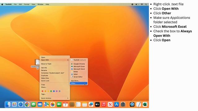 macOS - Set Excel as Default