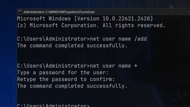 🔇 Add Rmove Change password user using command net user
