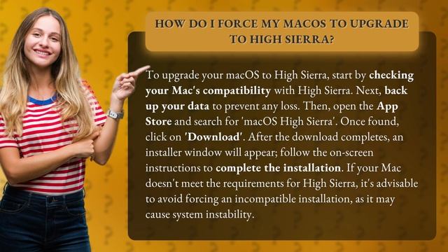 How do I force my macOS to upgrade to High Sierra?