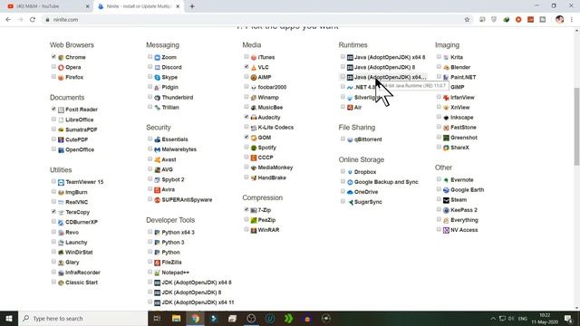 Initial software after Installing Windows 10