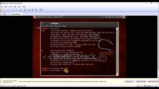 Ethical Hacking: How to spoof MAC address through backtrack