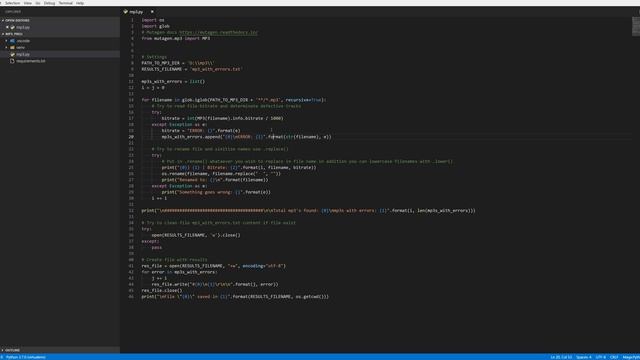 Поиск поврежденных .mp3 файлов с помощью Python 3.x