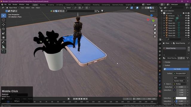 Girl walking on Iphone wallpaper | blender tutorial | #3dtutorial #3dmodelling #recentupload #graph