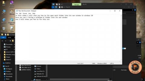 open a folder, it opens in new window Fix in windows 10