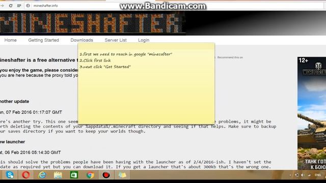 Mineshafter download's tourtal
