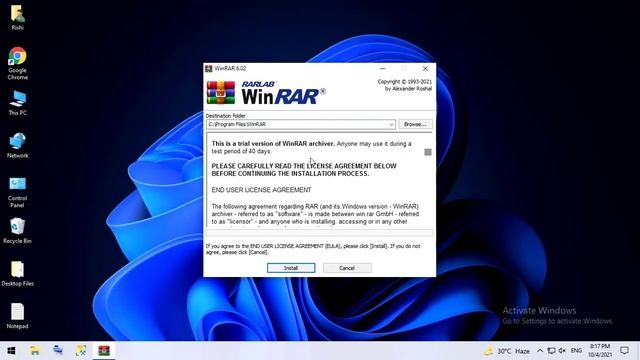 How to download and install Winrar on Windows 10 & 11